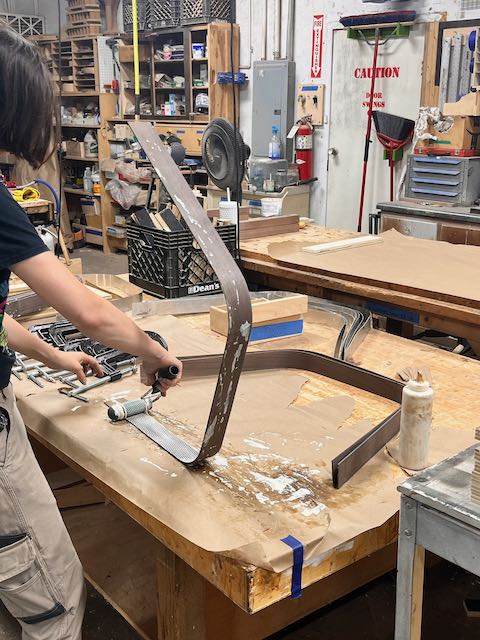 Gluing Chair Leg Strips